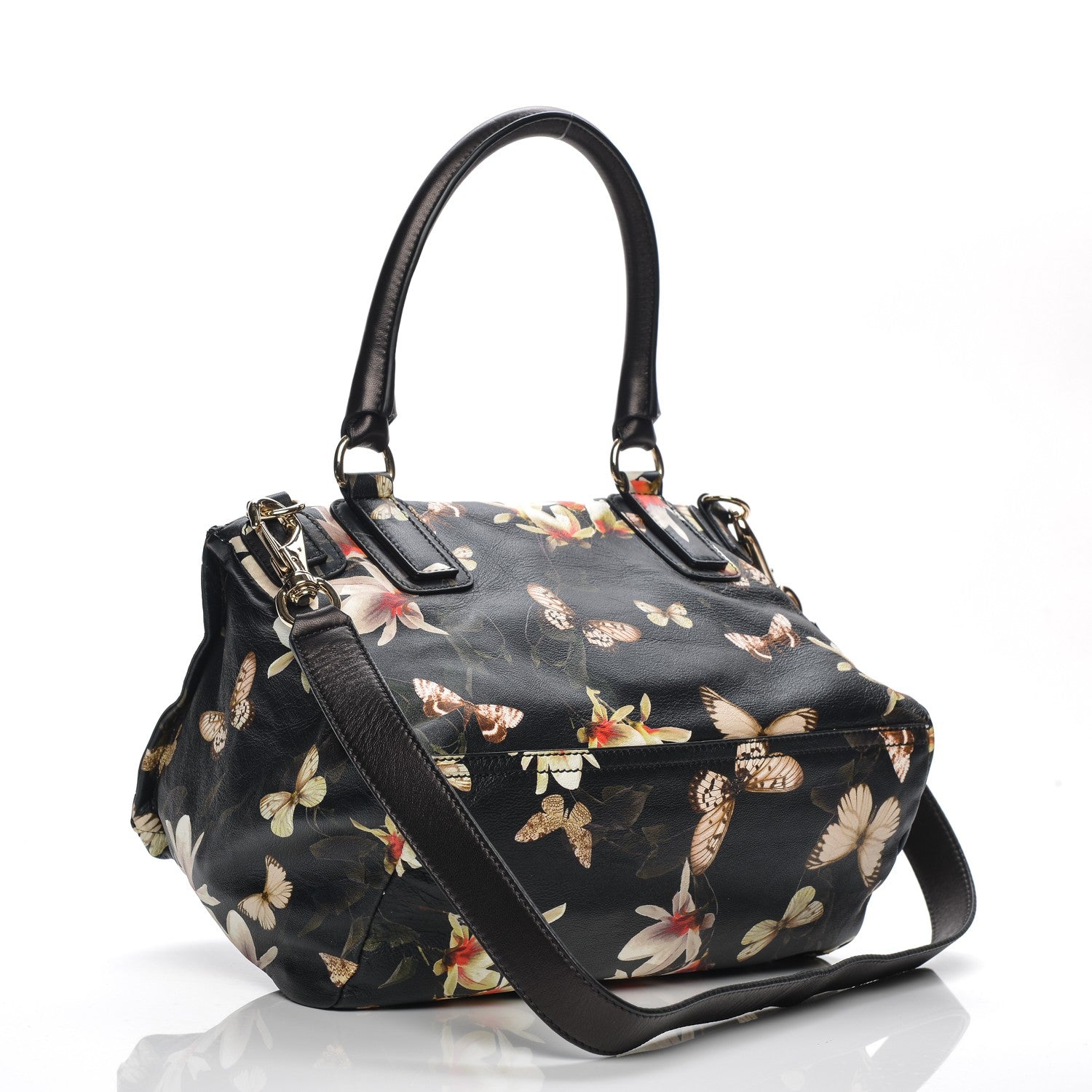 Givenchy Lambskin Magnolia and Moth Print Medium Pandora Black 3 of 7
