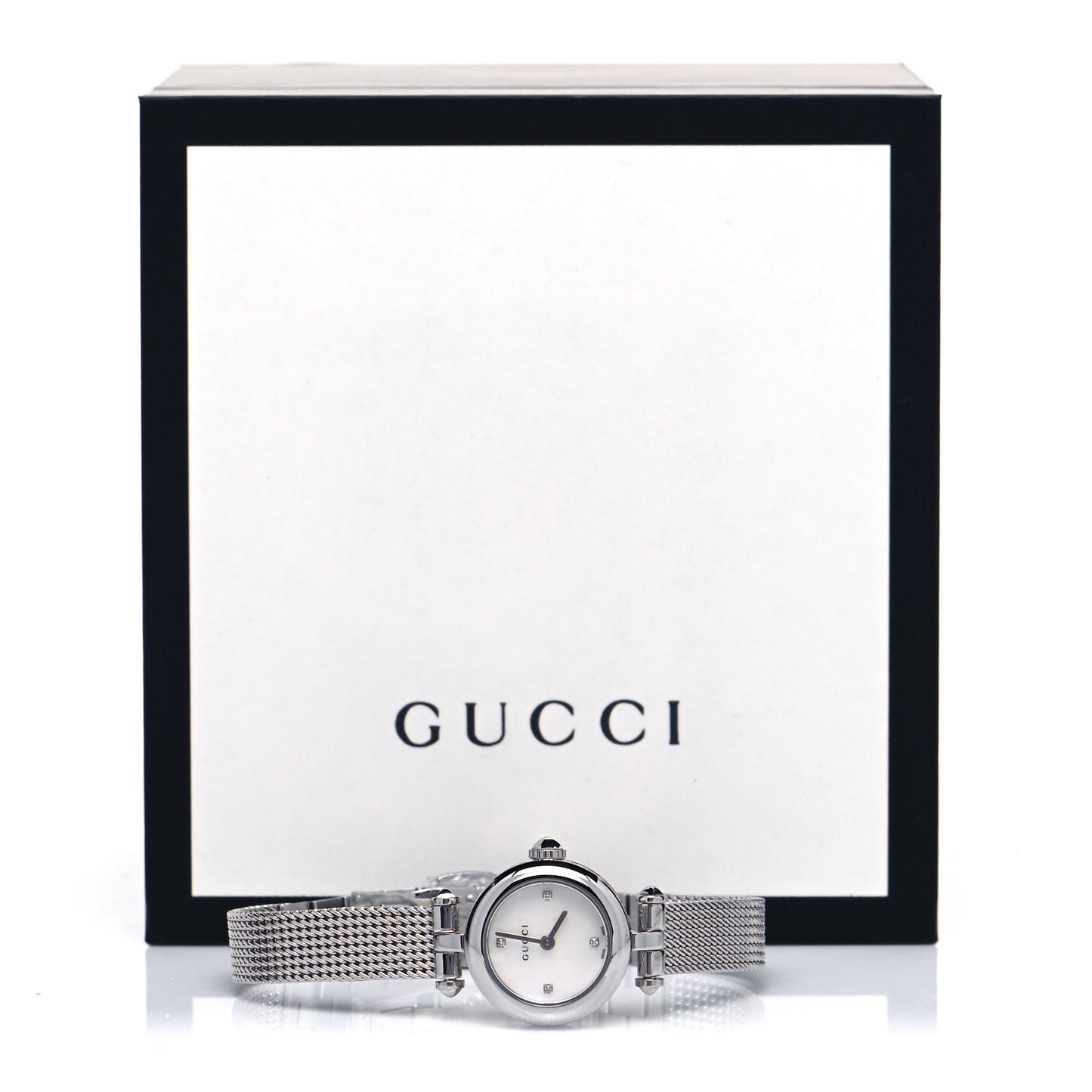 Stainless Steel Diamond Mother of Pearl 22mm Diamantissima Mesh Quartz Watch