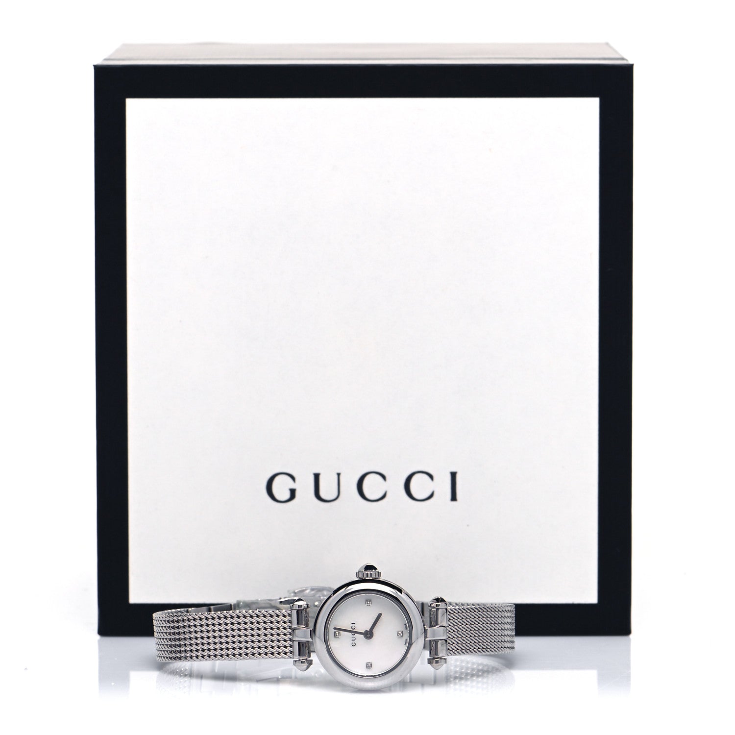 Gucci Stainless Steel Diamond Mother of Pearl 22mm Diamantissima Mesh Quartz Watch 5 of 5