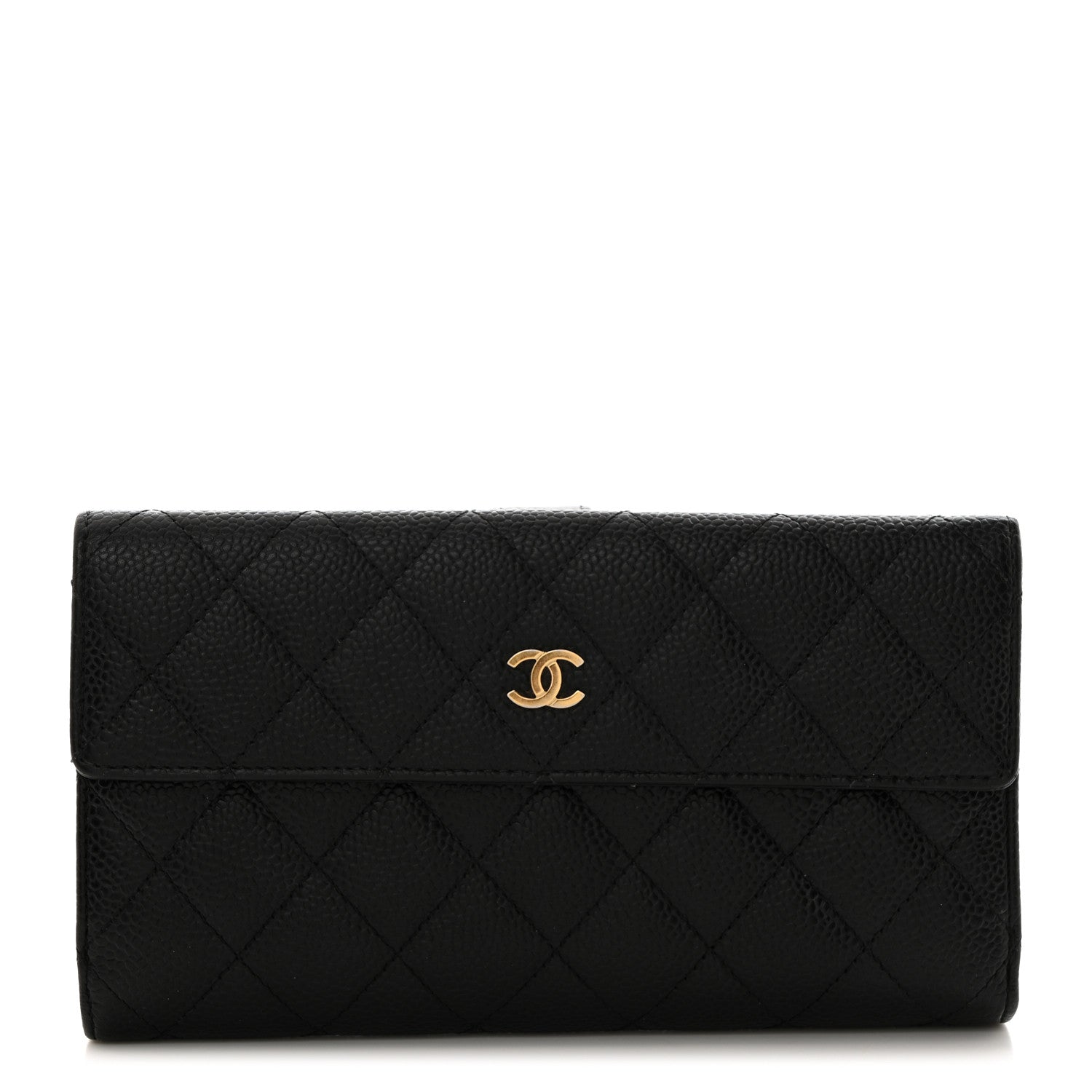 Chanel Caviar Quilted Long Flap Wallet Black 1 of 10