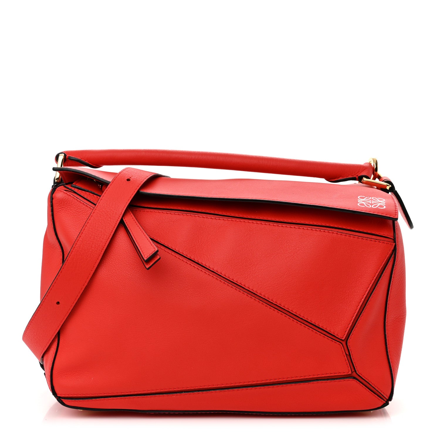 Loewe Calfskin Medium Puzzle Bag Scarlet 1 of 10