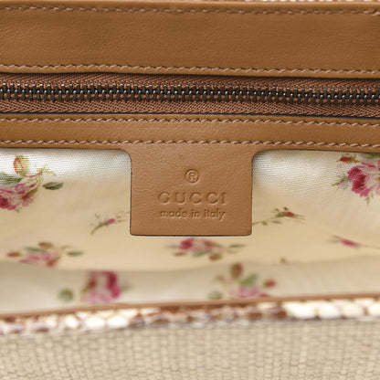 Gucci Raffia Elaphe Matelasse Small GG Marmont Shoulder Bag Natural Cream Brown 6 of 10