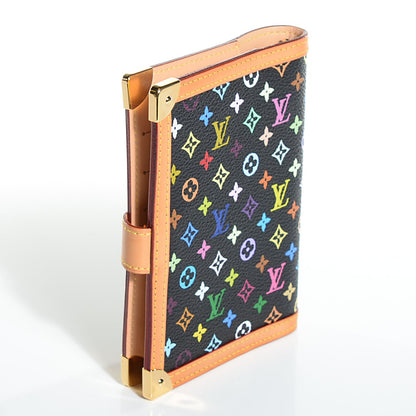 Louis Vuitton Monogram Multicolor Small Ring Agenda Cover Black 3 of 7