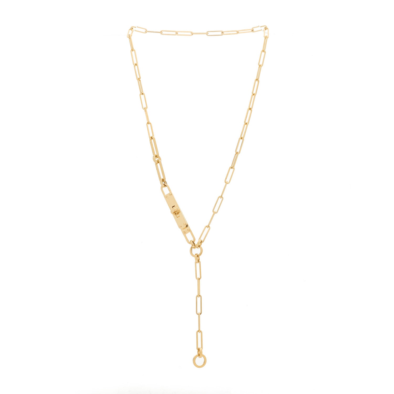 Hermes 18K Yellow Gold PM Kelly Chaine Lariat Necklace ST 2 of 5