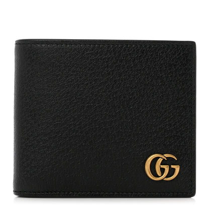 Gucci Calfskin Boar Effect GG Marmont Bi-Fold Wallet Black 1 of 8