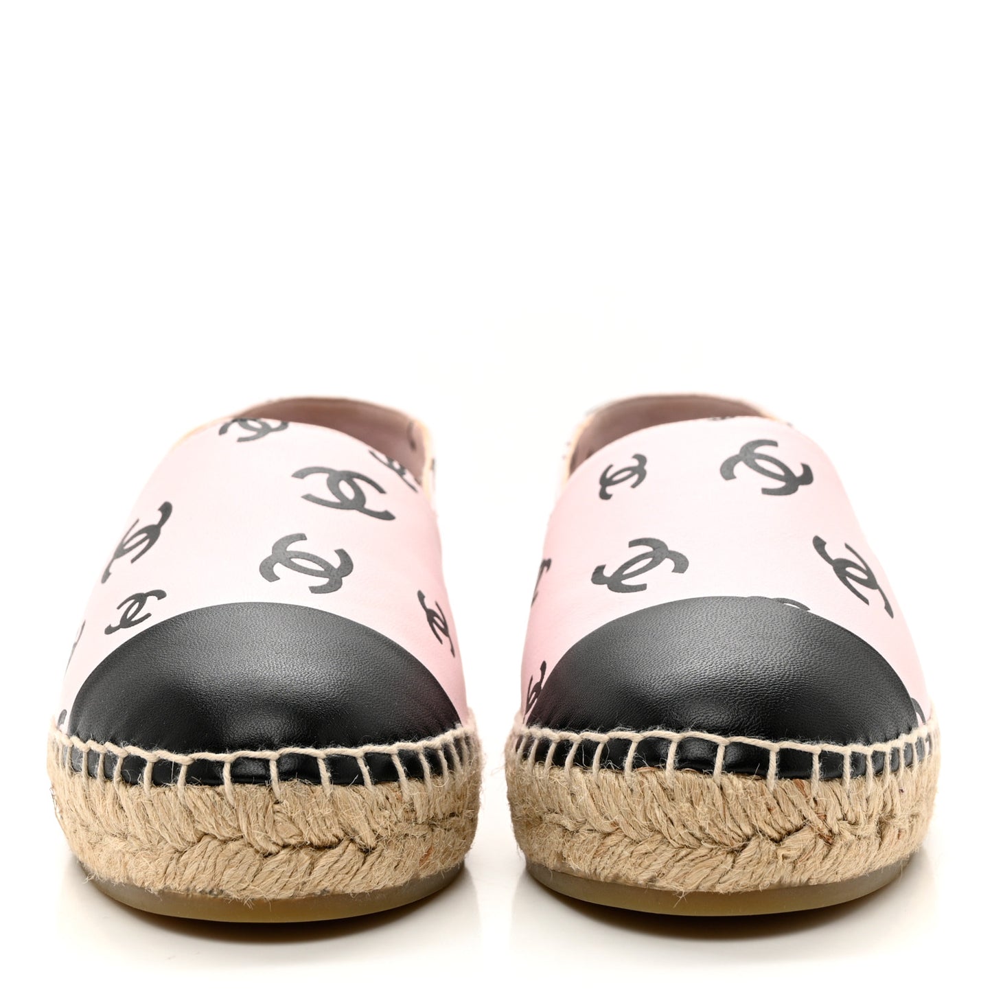 Lambskin Printed CC Espadrilles 38 Light Pink Black