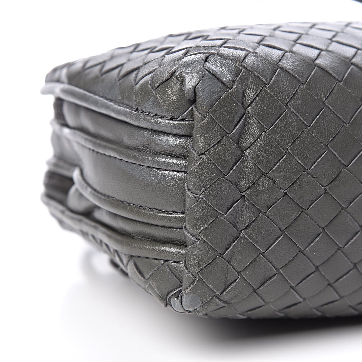 Nappa Intrecciato Nodini Crossbody Messenger Light Grey