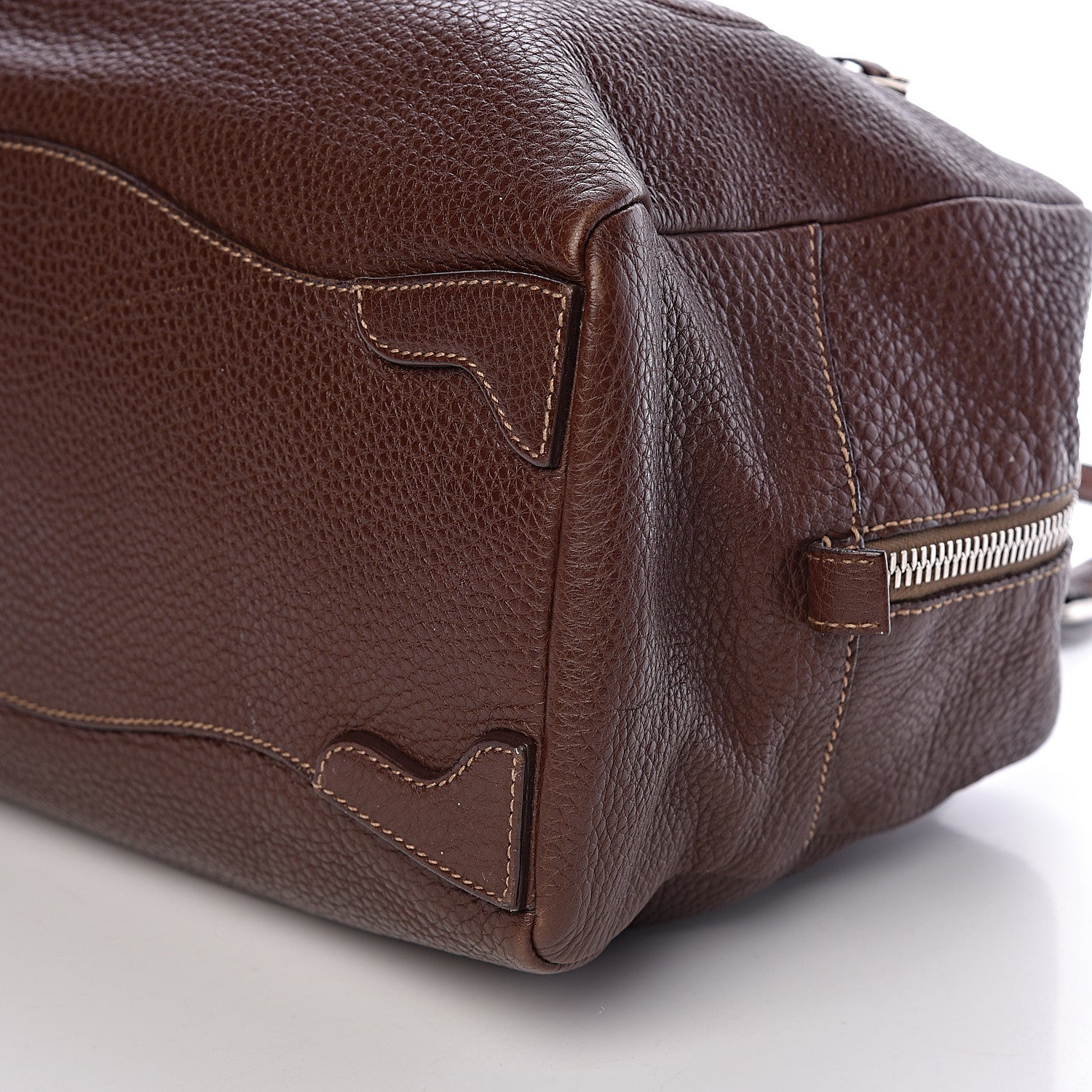 Prada Vitello Daino Logo Bowler Bruciato 9 of 9