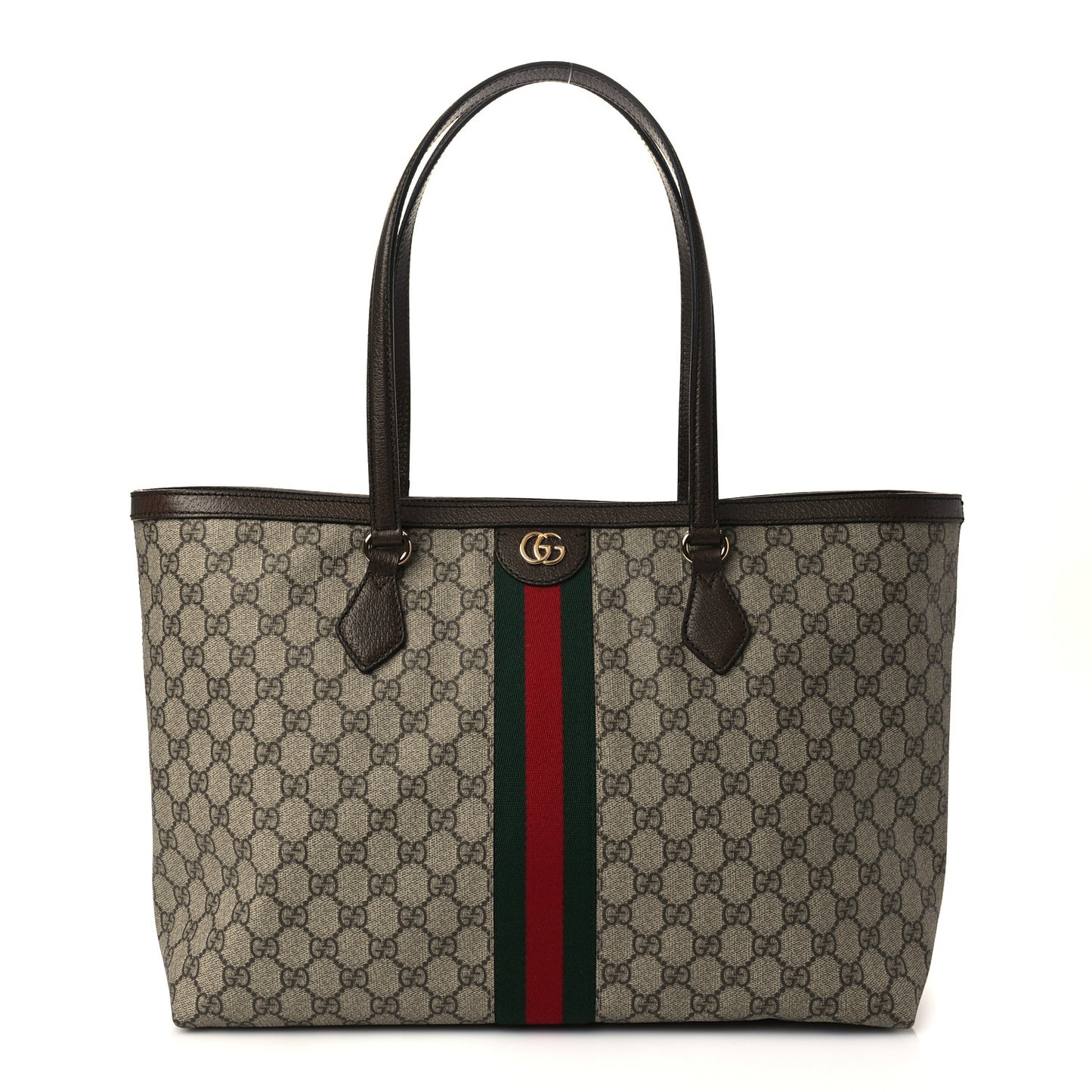 GG Supreme Monogram Medium Ophidia Shopping Tote Brown