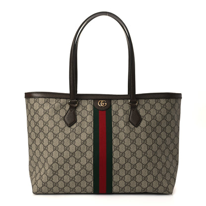 Gucci GG Supreme Monogram Medium Ophidia Shopping Tote Brown 1 of 9