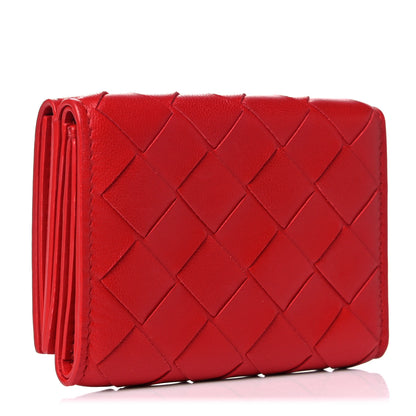 Bottega Veneta Nappa Intrecciato Trifold Wallet Red 3 of 7