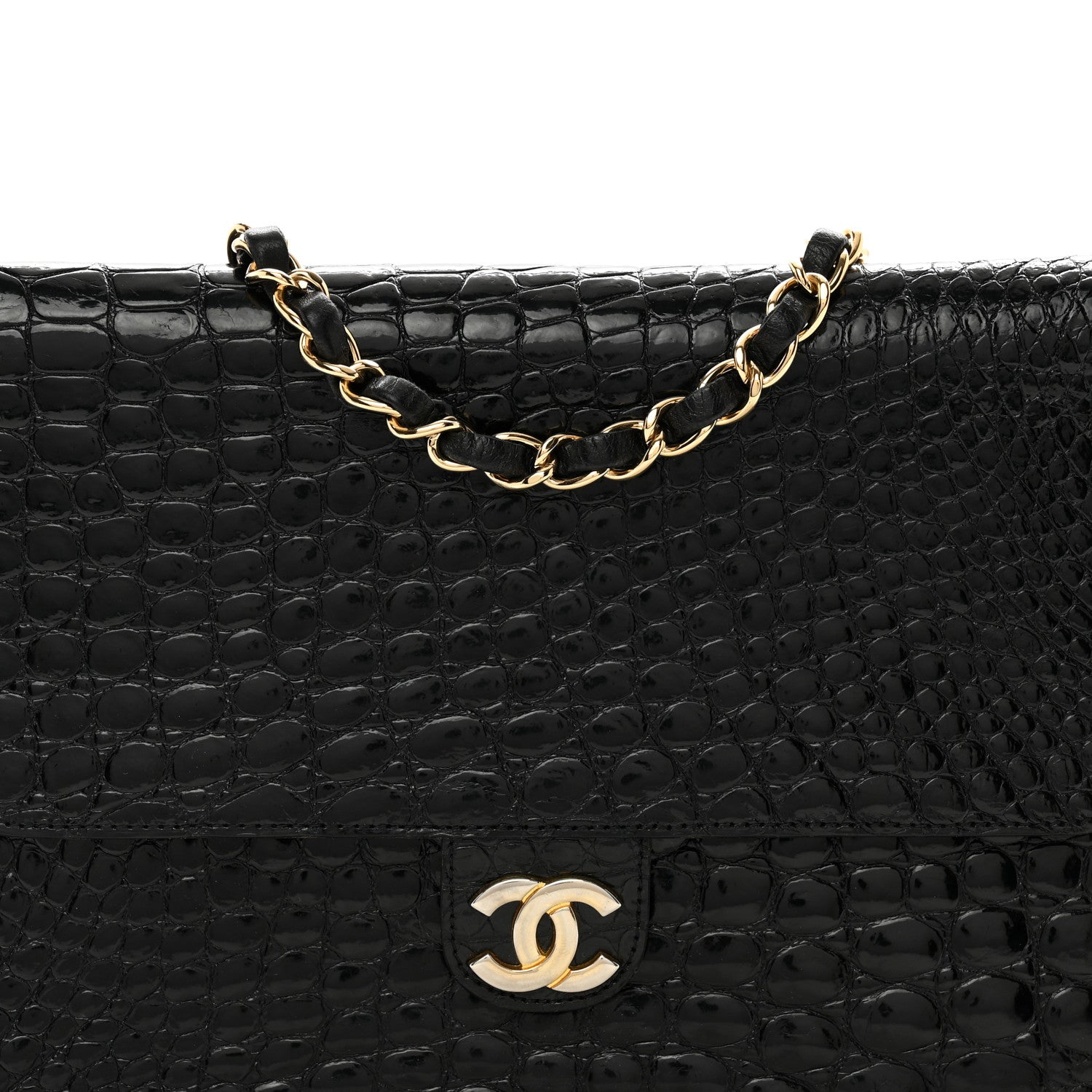 Chanel Shiny Crocodile Small Flap Black 4 of 13