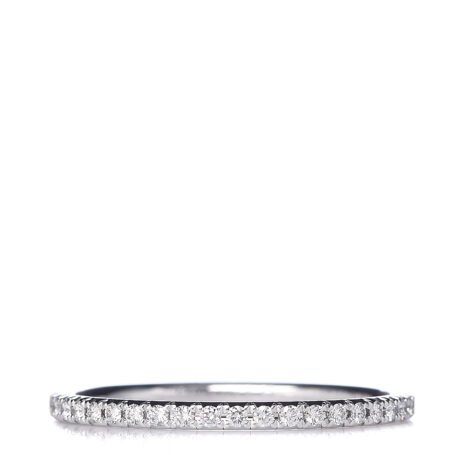 Tiffany 18K White Gold Diamond Metro Band Ring 53 6.5 1 of 4