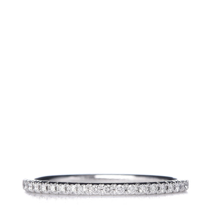 Tiffany 18K White Gold Diamond Metro Band Ring 53 6.5 1 of 4