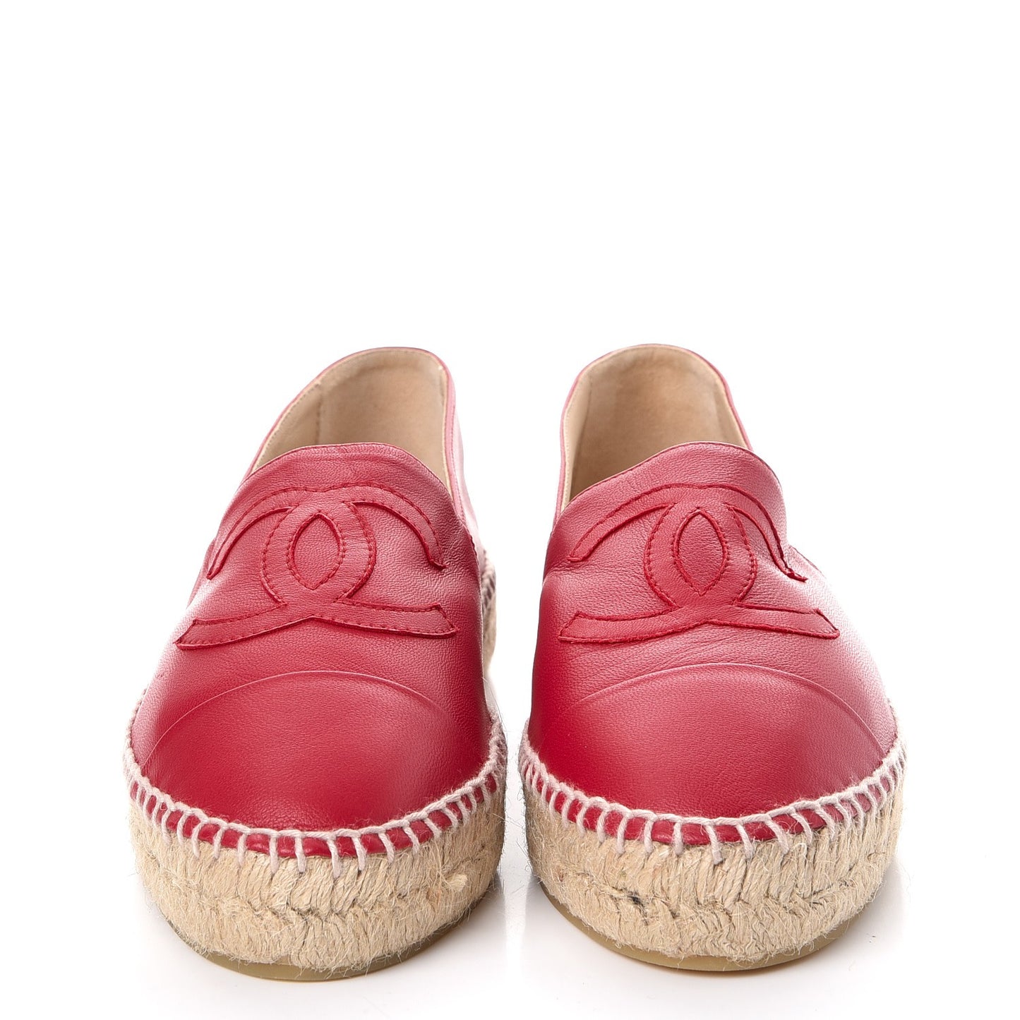 Lambskin CC Espadrilles 39 Red