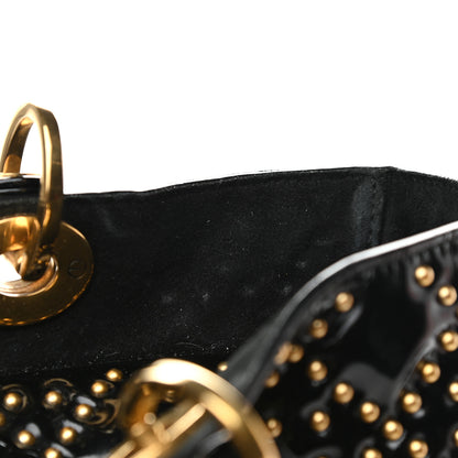 Christian Dior Patent Cannage Studded Large Lady Dior Black 9 of 10