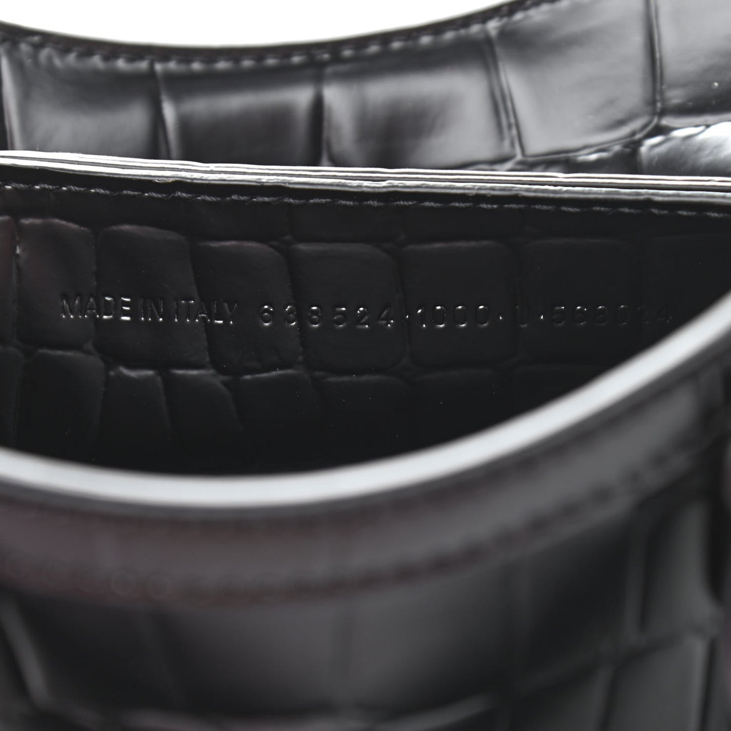 Semi Shiny Calfskin Crocodile Embossed Neo Classic Black Hardware Mini City Black