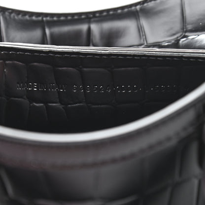 Balenciaga Semi Shiny Calfskin Crocodile Embossed Neo Classic Black Hardware Mini City Black 7 of 10