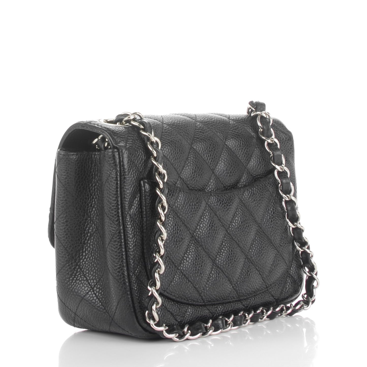 Caviar Quilted Mini Square Flap Black