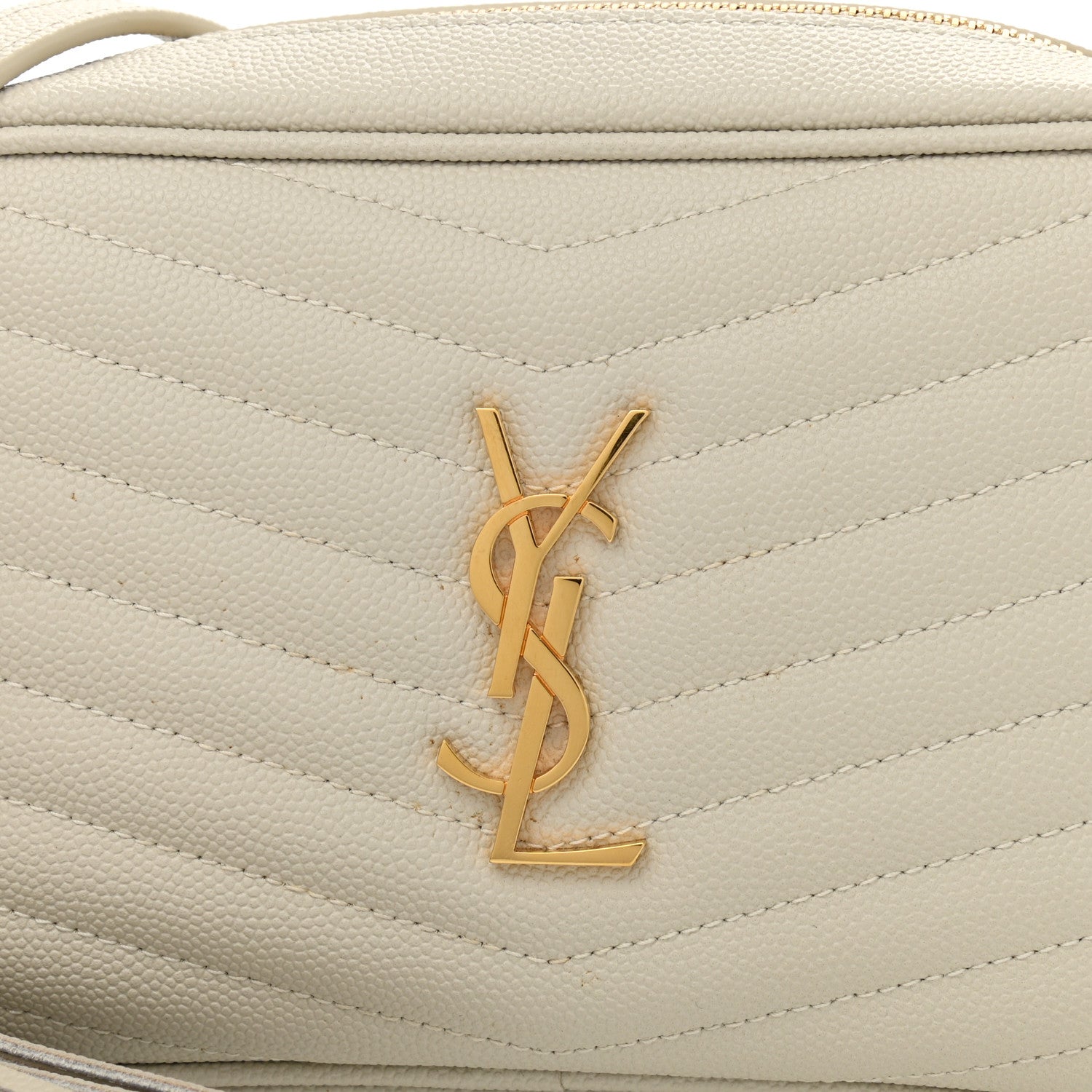 Saint Laurent Grain De Poudre Matelasse Monogram Mini Lou Camera Bag Crema Soft 9 of 11
