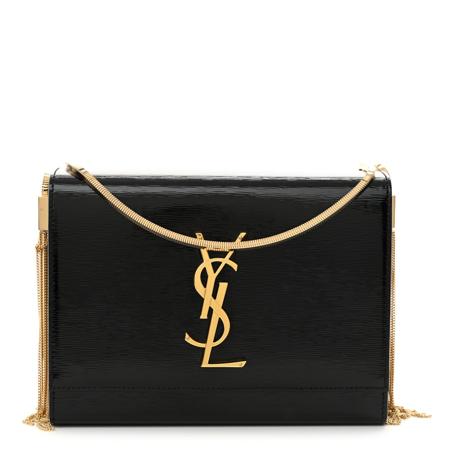 Saint Laurent Patent Monogram Small Kate Slide Chain Crossbody Box Bag Black 1 of 12