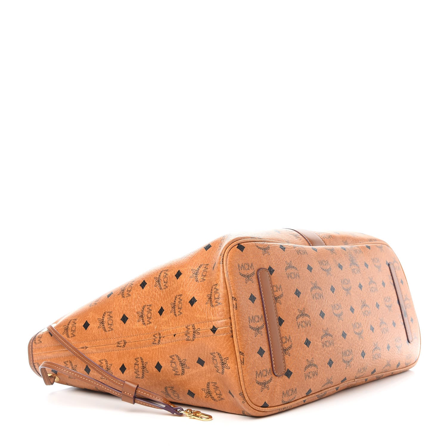 MCM Visetos Medium Liz Reversible Shopper Tote Cognac 6 of 15