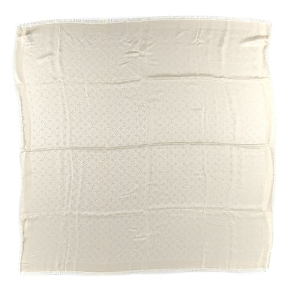 Louis Vuitton Silk Lurex Wool Monogram Shine Shawl White 1 of 3