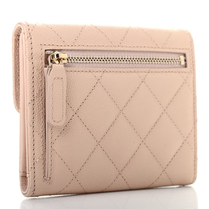 Chanel Caviar Quilted Compact Flap Wallet Light Beige 3 of 8