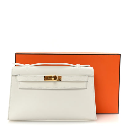 Hermes Swift Kelly Pochette Clutch New White 7 of 7