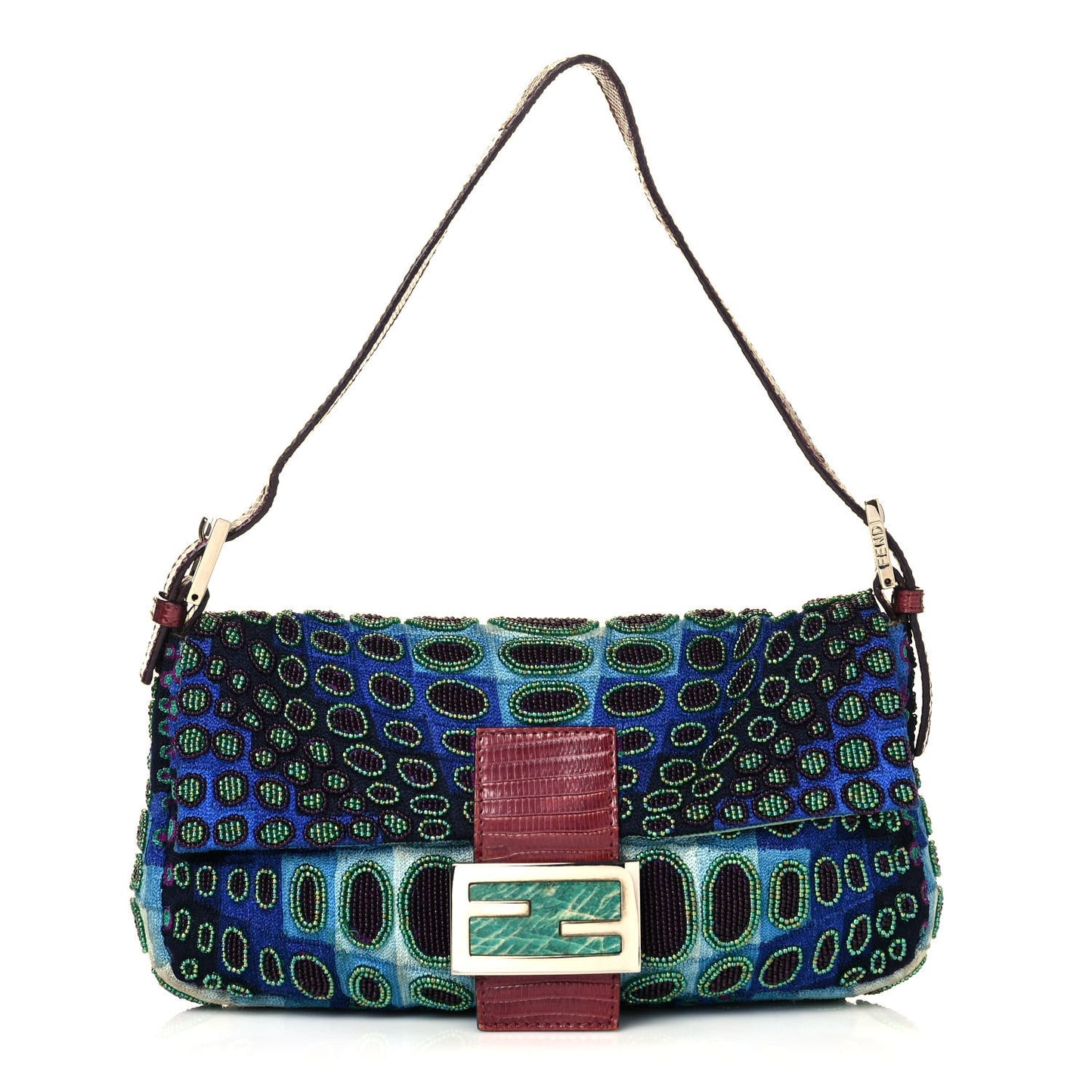 Lizard Beaded Baguette Blue
