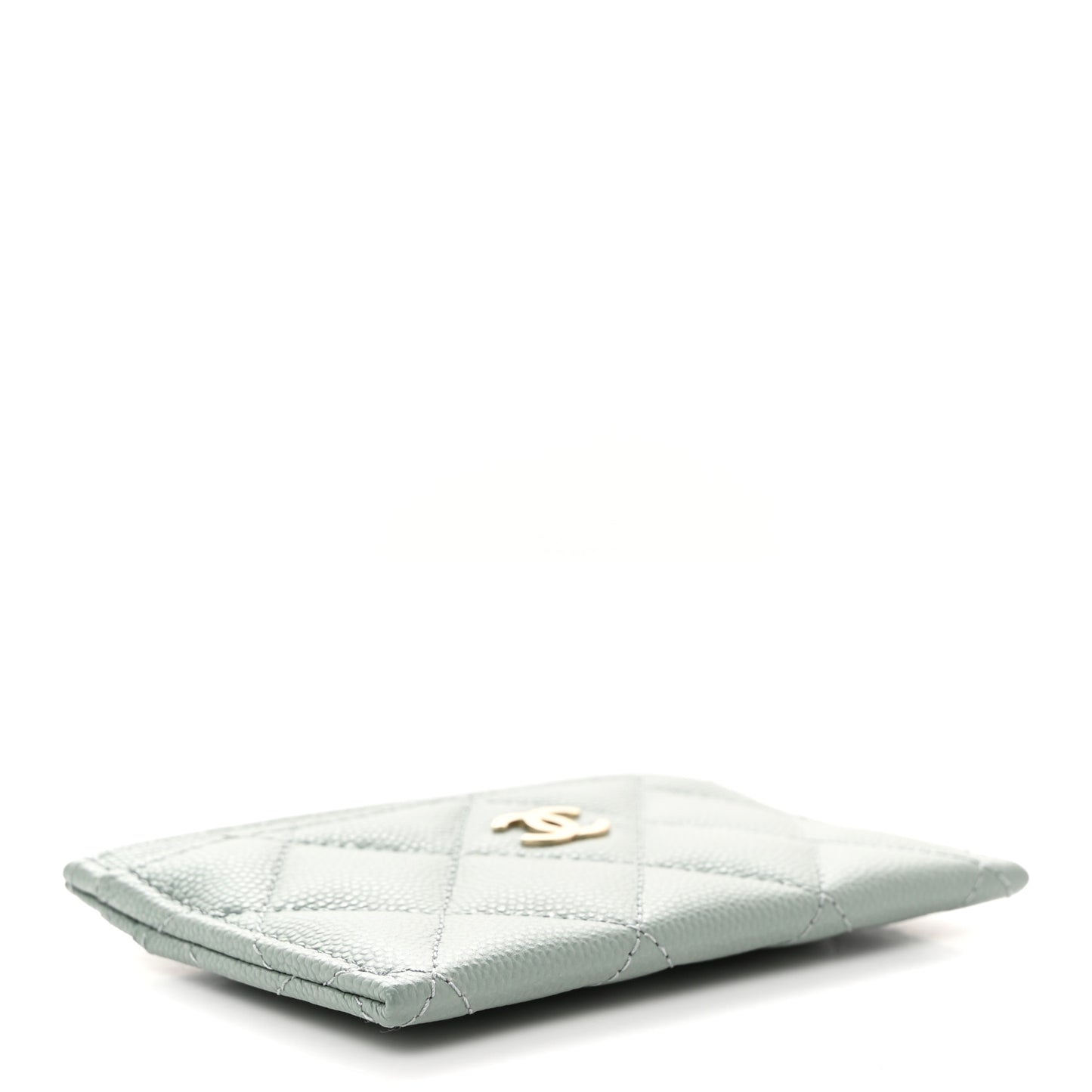 Caviar Quilted Card Holder Grey
