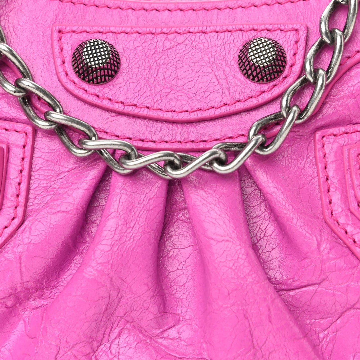 Agneau Arena Le Cagole Mini Purse With Chain Lipstick Pink