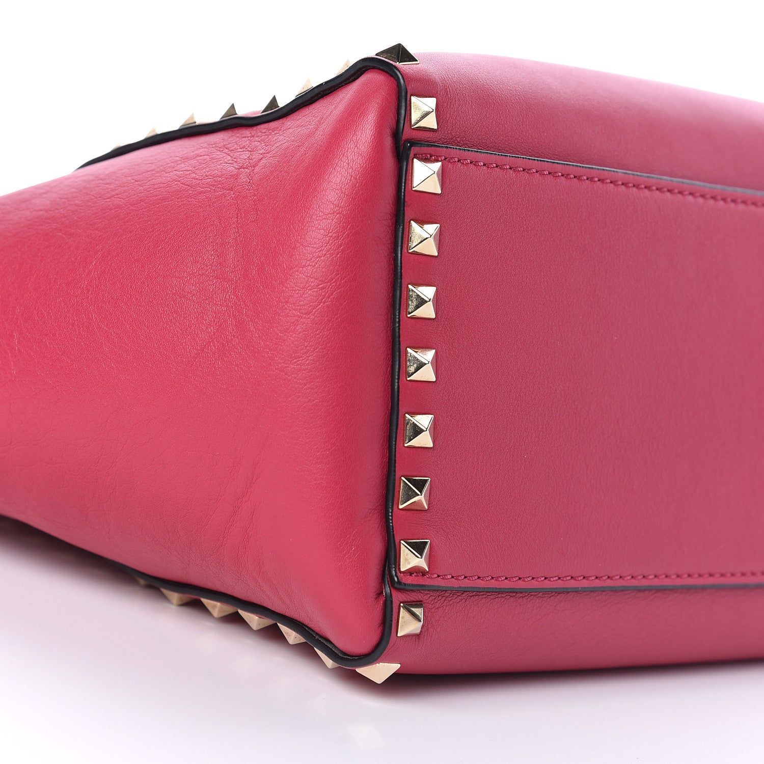 Valentino Garavani Vitello Rockstud Double Handle Tote Cyclamin 10 of 11