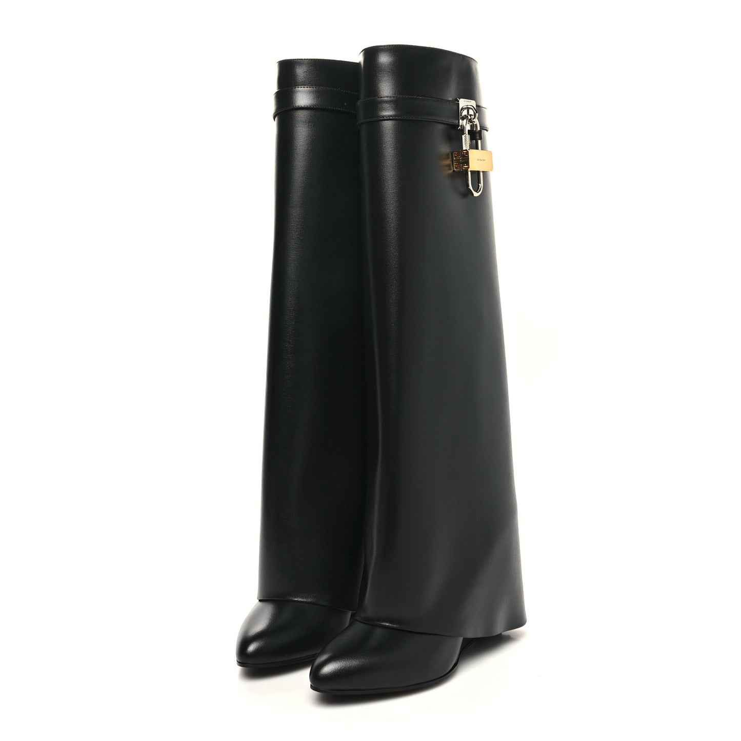 Calfskin Shark Lock Pant Boots 39.5 Black