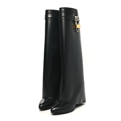Givenchy Calfskin Shark Lock Pant Boots 39.5 Black 3 of 8