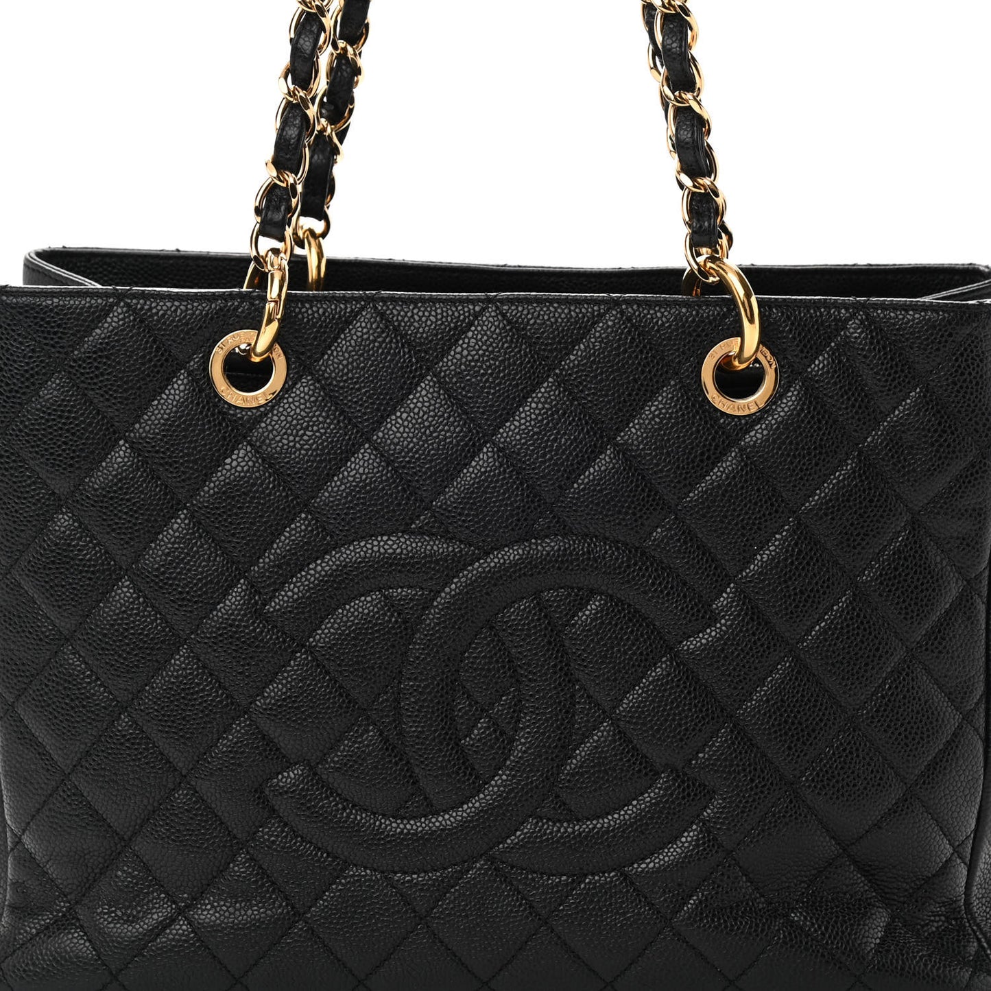 Caviar Quilted Grand Shopping Tote GST Black