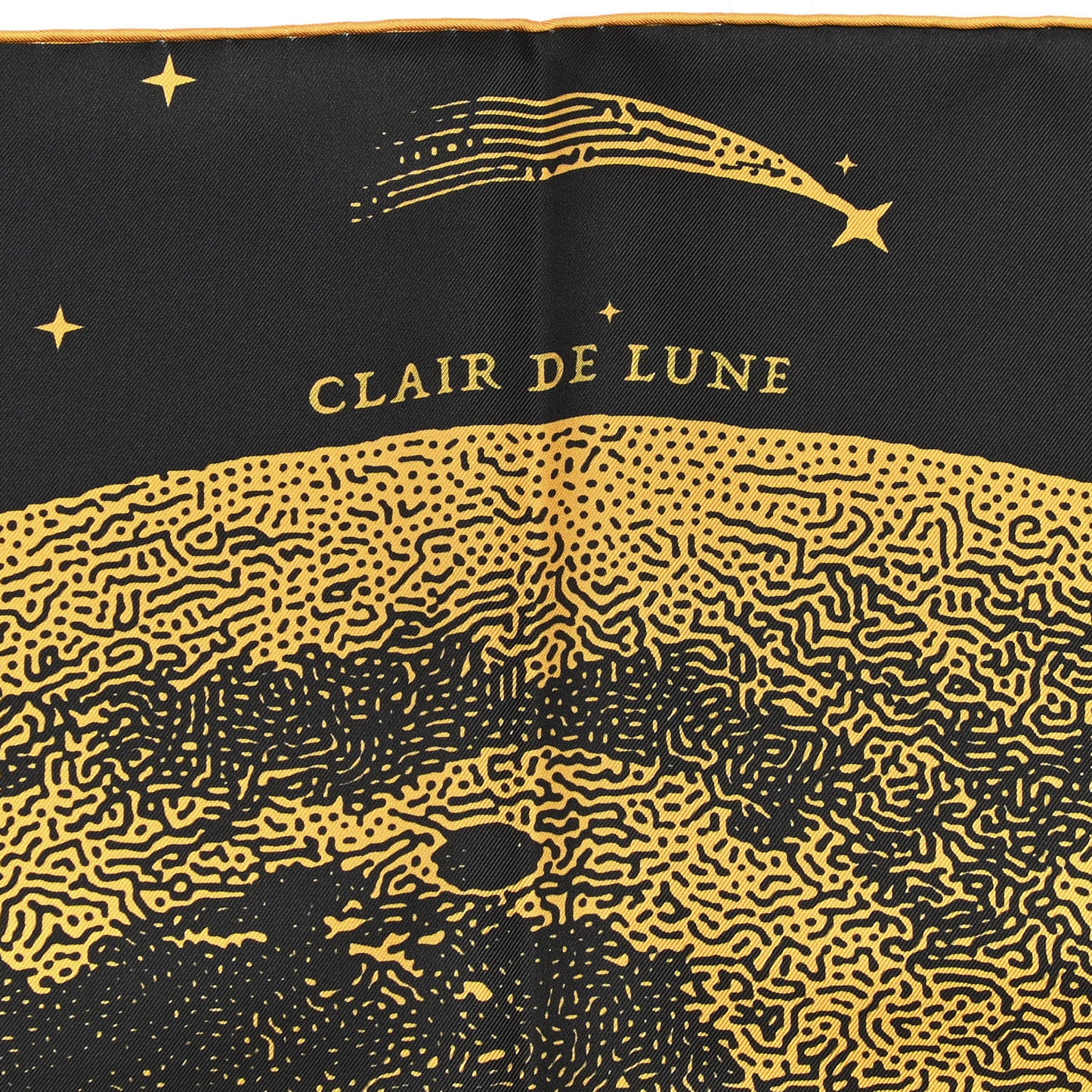 Silk Clair De Lune Double Face Scarf 90 Black Jaune D'Or Bleu