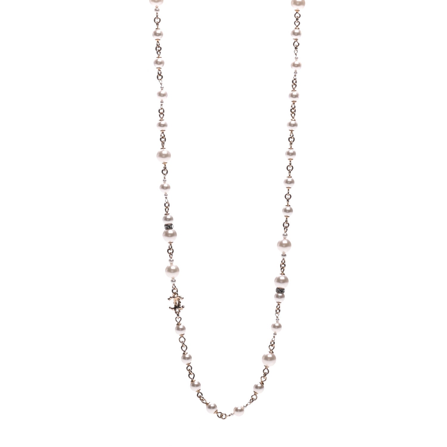 Chanel Pearl CC Coco Necklace Gold 1 of 5