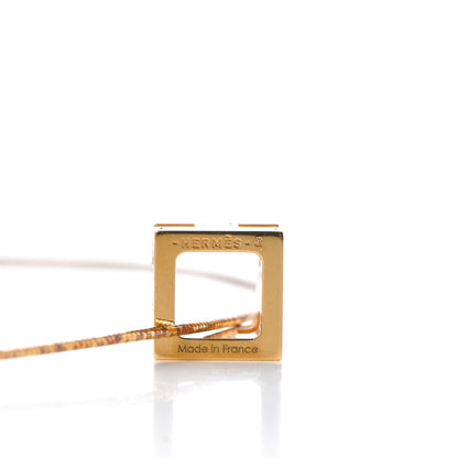 Hermes Gold Lacquered Cage d'H Pendant Necklace Black 7 of 10