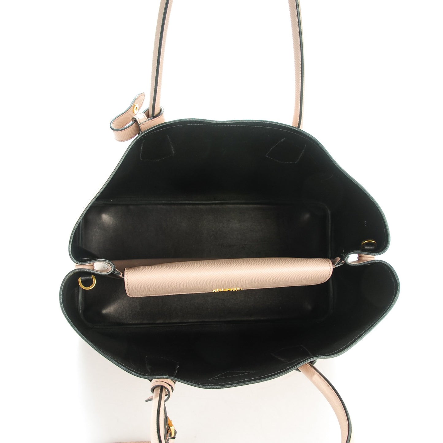 Saffiano Cuir Large Double Bag Cammeo