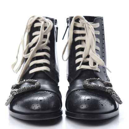 Gucci Calfskin Mens Queercore Brogue Wingtip Boots 6.5 Black 2 of 8
