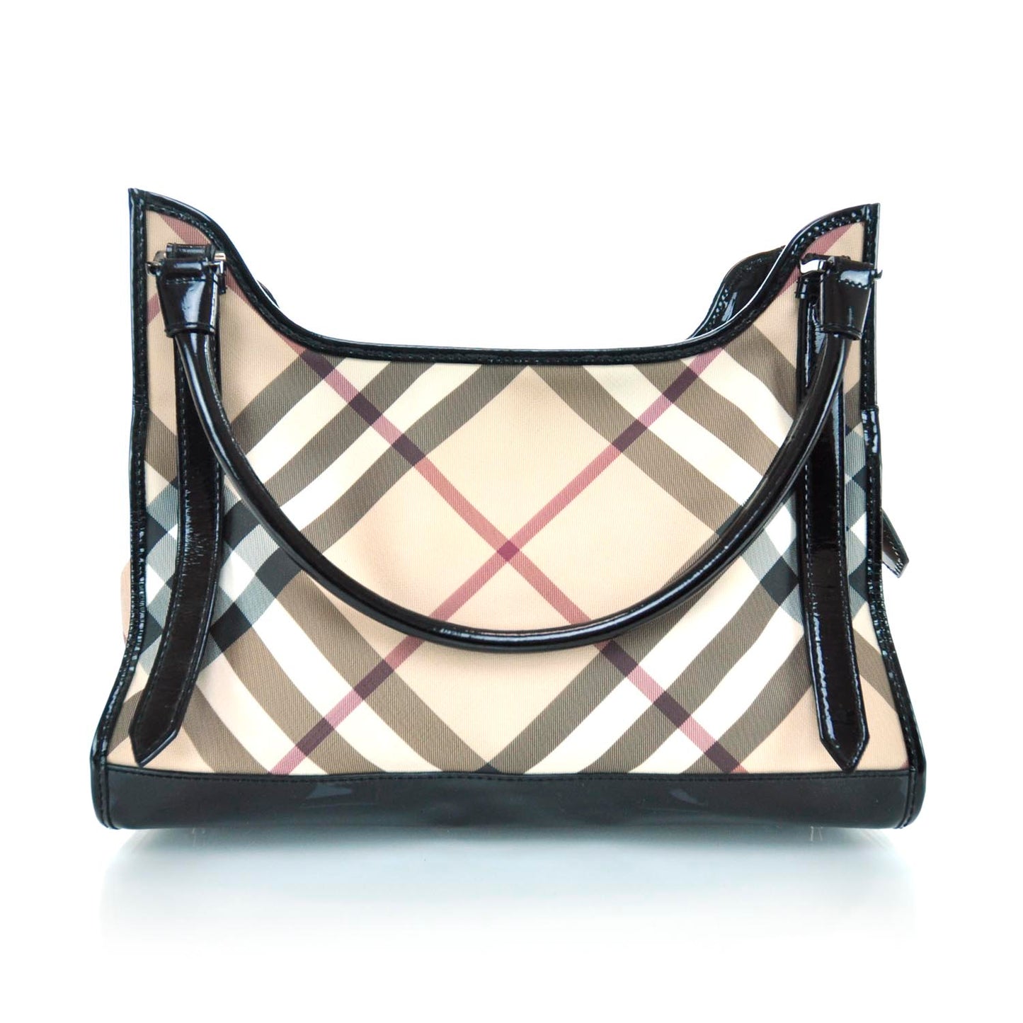 Patent Trim Nova Check Tote Black