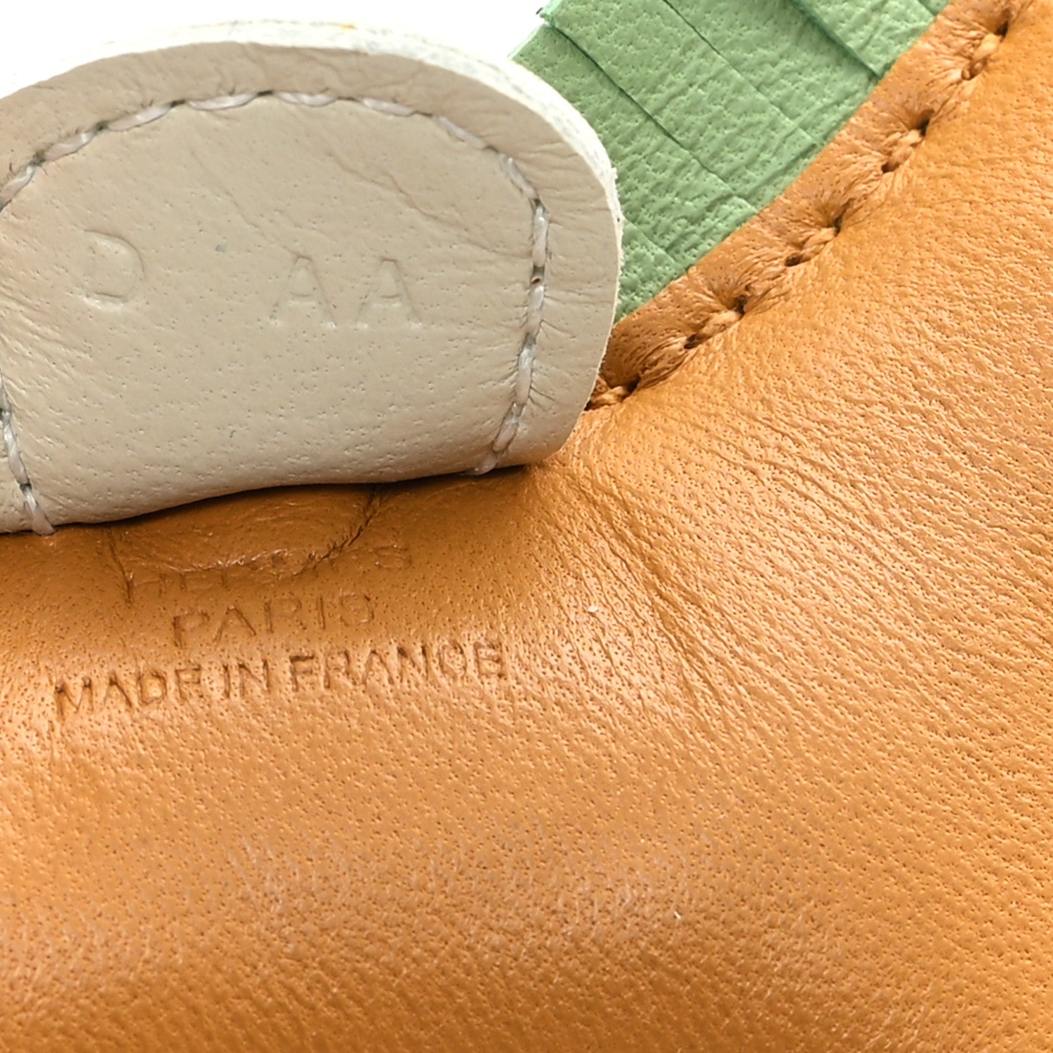 Hermes Milo Lambskin Grigri Rodeo Horse Bag Charm PM Sesame Vert Criquet Craie 3 of 4