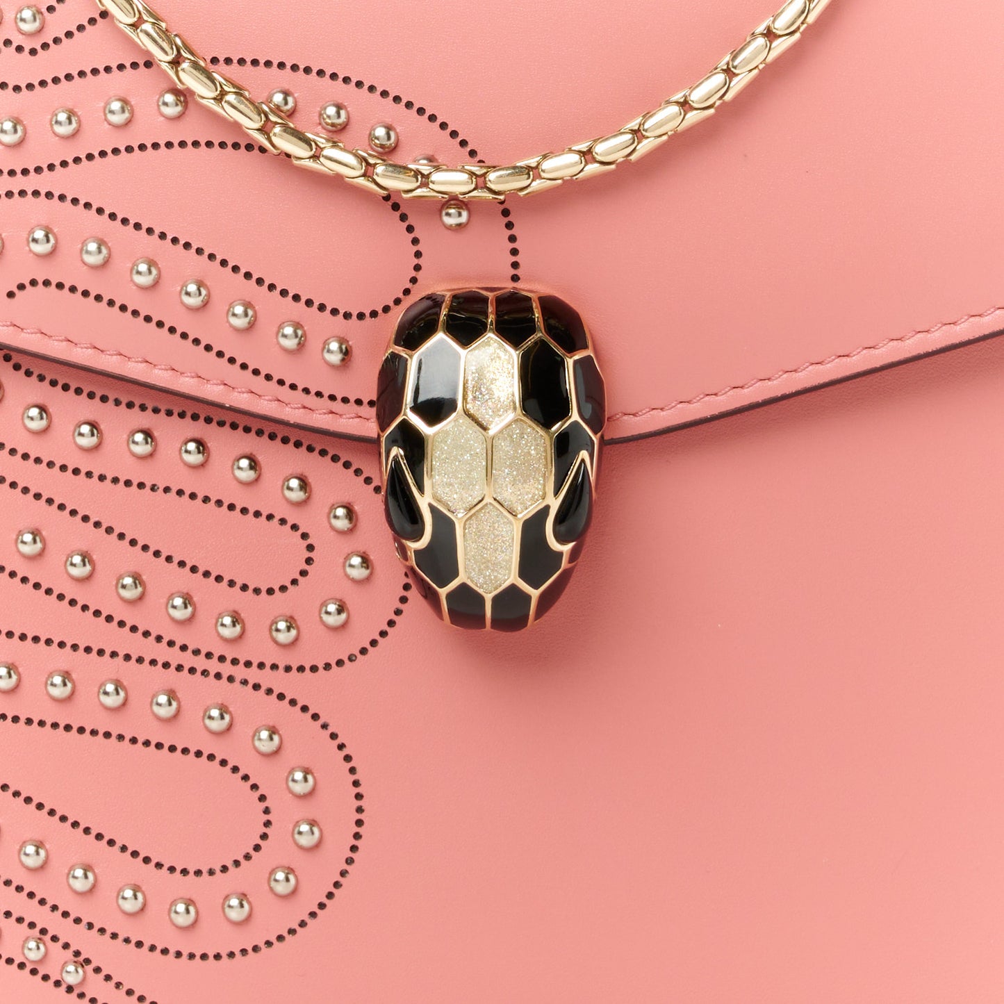 Nappa Embellished Serpenti Forever Crossbody Pink