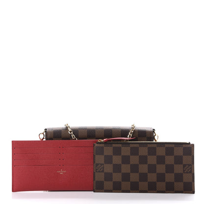 Louis Vuitton Damier Ebene Pochette Felicie Chain Wallet 11 of 12