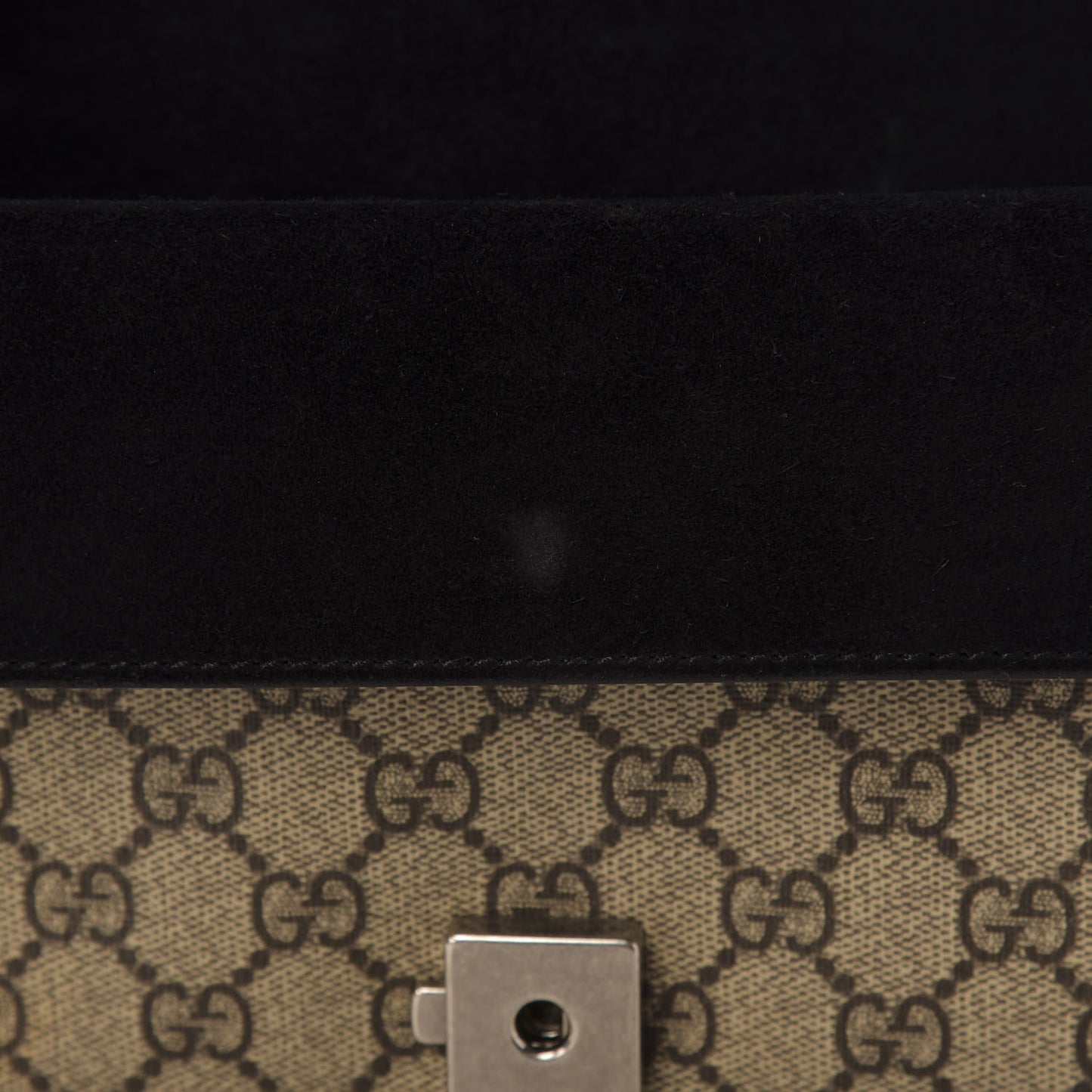 GG Supreme Monogram Suede Crystal Small Dionysus Shoulder Bag Beige Ebony Black