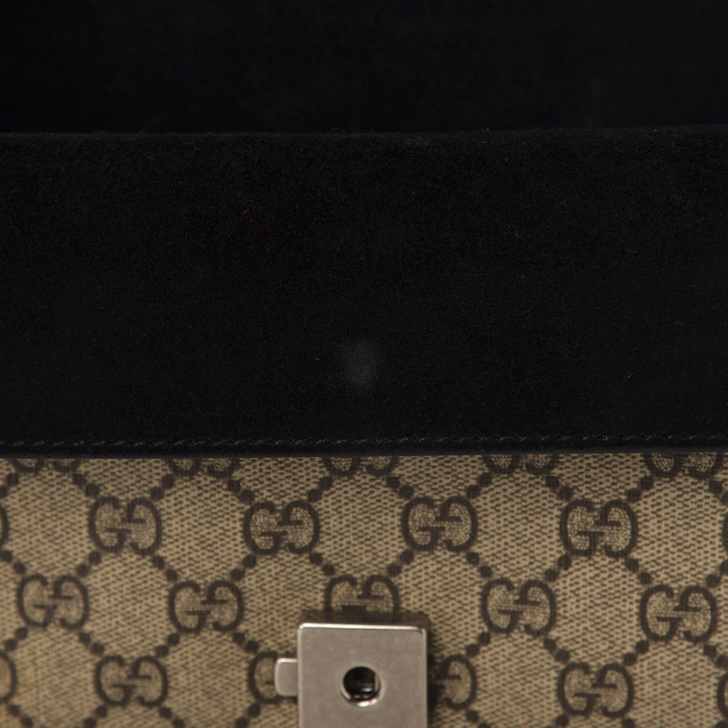 Gucci GG Supreme Monogram Suede Crystal Small Dionysus Shoulder Bag Beige Ebony Black 8 of 13