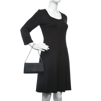 Gucci Monogram Metal Bar Chain Wallet Black 2 of 19