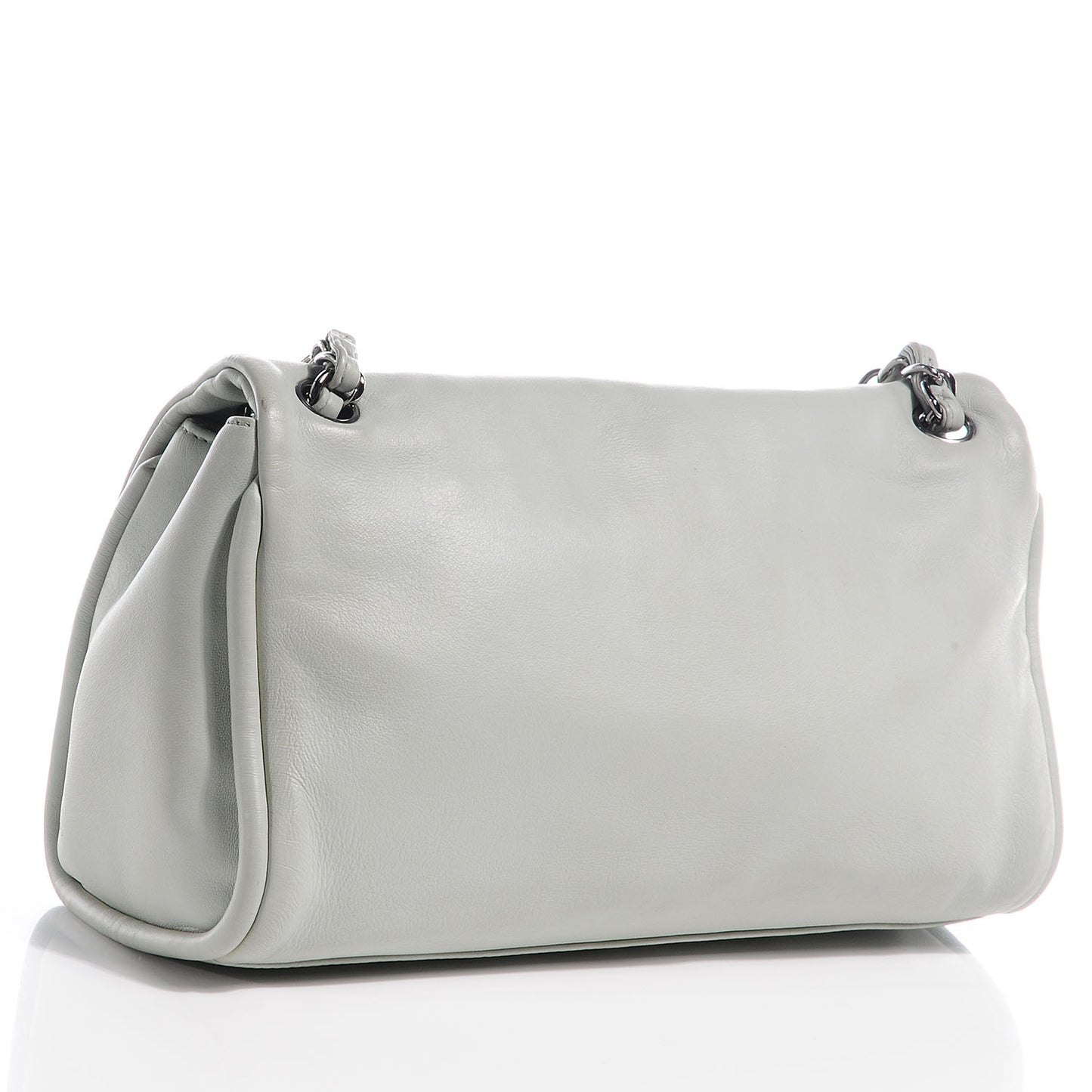 Lambskin Quilted Double Mademoiselle Flap Grey