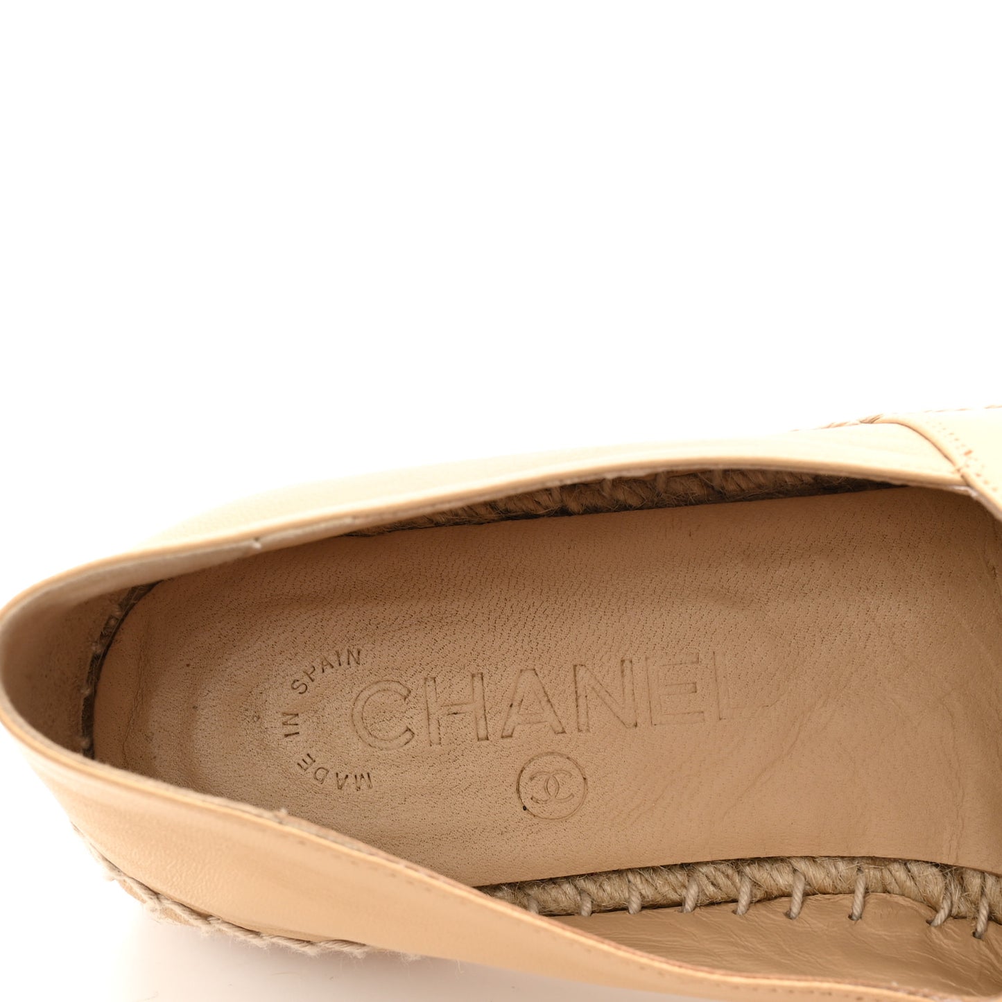 Lambskin CC Espadrilles 37 Beige Black